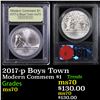 Image 1 : 2017-p Boys Town Modern Commem Dollar $1 Graded ms70, Perfection by USCG