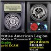 Image 1 : Proof 2019-s American Legion Modern Commem Dollar $1 Graded GEM++ Proof Deep Cameo by USCG