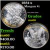 Image 1 : 1881-s Morgan Dollar $1 Grades GEM+ Unc