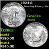 Image 1 : 1924-d Standing Liberty Quarter 25c Grades GEM Unc