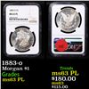 Image 1 : NGC 1883-o Morgan Dollar $1 Graded ms63 PL By NGC