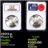 Image 1 : NGC 1923-p Peace Dollar $1 Graded ms65 By NGC