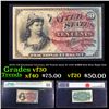 Image 1 : 1870's US Fractional Currency 10¢ Fourth Issue Fr-1259 40MM Seal Blue Right End Graded vf30 By PMG