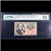 Image 2 : 1874 25c Fractional Currency, 5th Issue, Short Key Fr-1309  Graded cu63 By PMG