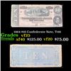 Image 1 : 1864 $10 Confederate Note, T-68 Grades vf+