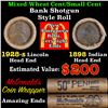Mixed small cents 1c orig shotgun Bandt McDonalds roll, 1928-s Wheat Cent, 1898 Indian Cent other en