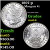Image 1 : 1897-p Morgan Dollar $1 Grades Choice+ Unc