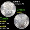 Image 1 : 1902-o Morgan Dollar $1 Grades GEM+ Unc