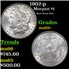 Image 1 : 1902-p Morgan Dollar $1 Grades GEM+ Unc