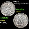 1943-s Walking Liberty Half Dollar 50c Grades Select AU