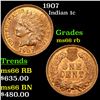 Image 1 : 1907 Indian Cent 1c Grades GEM+ Unc RB