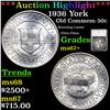 Image 1 : ***Auction Highlight*** 1936 York Old Commem Half Dollar 50c Graded ms67+ By SEGS (fc)