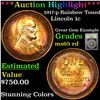 Image 1 : 1917-p Lincoln Cent Rainbow Toned 1c Graded GEM Unc RD By USCG