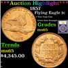 Image 1 : ***Auction Highlight*** 1857 Flying Eagle Cent 1c Graded GEM Unc By USCG (fc)