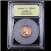 Image 4 : ***Auction Highlight*** 1864 L Indian Cent 1c Graded Choice Unc RB By USCG (fc)