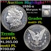 ***Auction Highlight*** 1886-s Morgan Dollar $1 Graded ms63+ PL By SEGS (fc)