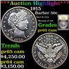Proof ***Auction Highlight*** 1915 Barber Half Dollars 50c Graded GEM Proof Cameo By USCG (fc)