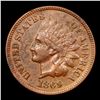 Image 2 : 1869 Indian Cent 1c Grades xf