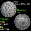 Image 1 : 1818 Capped Bust Quarter 25c Grades f+