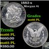 Image 1 : 1882-s Morgan Dollar $1 Grades GEM+ UNC PL