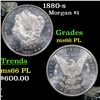 Image 1 : 1880-s Morgan Dollar $1 Grades GEM+ UNC PL