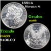Image 1 : 1881-s Morgan Dollar $1 Grades GEM+ Unc