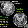 Image 1 : 1880-s Morgan Dollar $1 Grades GEM+ UNC PL
