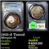Image 1 : PCGS 1921-d Morgan Dollar Toned $1 Graded ms63 By PCGS