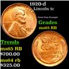 Image 1 : 1920-d Lincoln Cent 1c Grades GEM Unc RB
