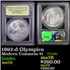 Image 1 : 1992-d Olympics Modern Commem Dollar $1 Graded ms70, Perfection By USCG