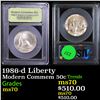 Image 1 : 1986-d Liberty Modern Commem Half Dollar 50c Graded ms70, Perfection By USCG