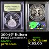Image 1 : Proof 2004-P Edison Modern Commem Dollar $1 Graded GEM++ Proof Deep Cameo By USCG