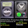 Image 1 : Proof 2006-S San Francisco Old Mint Modern Commem Dollar $1 Graded GEM++ Proof Deep Cameo By USCG