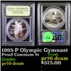 Image 1 : Proof 1995-P Olympic Gymnast Modern Commem Dollar $1 Graded GEM++ Proof Deep Cameo By USCG