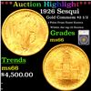 Image 1 : ***Auction Highlight*** 1926 Sesqui Gold Commem $2 1/2 Graded ms66 by SEGS (fc)