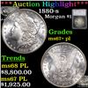 Image 1 : ***Auction Highlight*** 1880-s Morgan Dollar $1 Graded ms67+ pl by SEGS (fc)