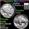 Image 1 : ***Auction Highlight*** 1938-d Buffalo Nickel 5c Graded ms67+ by SEGS (fc)