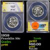 Image 1 : Proof ANACS 1959 Franklin Half Dollar 50c Graded pr66 by ANACS