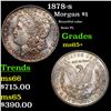 Image 1 : 1878-s Morgan Dollar $1 grades gem+ Unc
