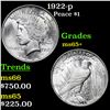 Image 1 : 1922-p Peace Dollar $1 Grades GEM+ Unc