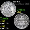 Image 1 : 1854-p Seated Liberty Half Dime 1/2 10c Grades xf