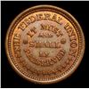 Image 2 : (1863) The Federal Union  Civil War Token Army & Navy 1c Grades Choice Unc RB