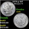 Image 1 : 1878-p 8tf Morgan Dollar $1 Grades BU+