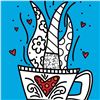 Image 2 : Britto, "Good Morning (Blue)" Hand Signed Limited Edition Giclee on Canvas; Authenticated.