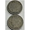 Image 1 : Lot of (2) Liberty Head V Nickels