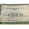 Image 1 : RARE 1st National Bank of Allendale Stock