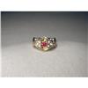 Image 1 : 14K Yellow Gold Diamond Ruby Designer Ring #2367078