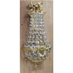 Pair of French Bronze and crystal sconces #2394249