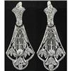 Image 1 : Estate Edwardian Platinum 1.3c Diamond Earrings#2394302
