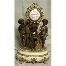 ORG027  THREE CHERUB BRONZE CLOCK #2394511